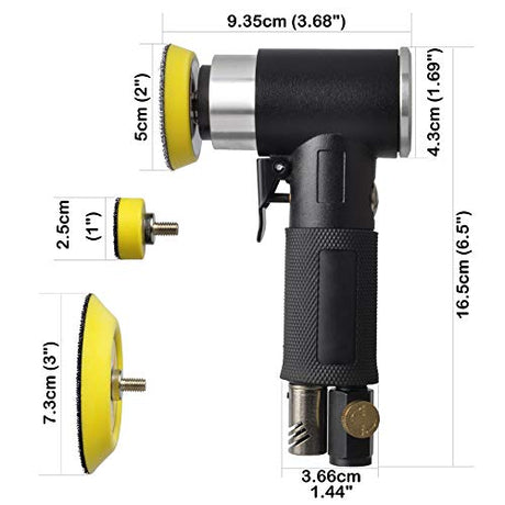 48 Pcs mini random orbital air sander kit, high-speed mini air sander polisher, Includes 1-inch and 2-inch and 3-inch polisher pad kit polishing WoodArtSupply