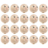 VOSAREA 50pcs Wooden Beads Smile Face Wood Beads Ball Wood Beads Spacer Beads with Hole for DIY Jewelry Bracelet Necklace Craft Making (18MM) VOSAREA