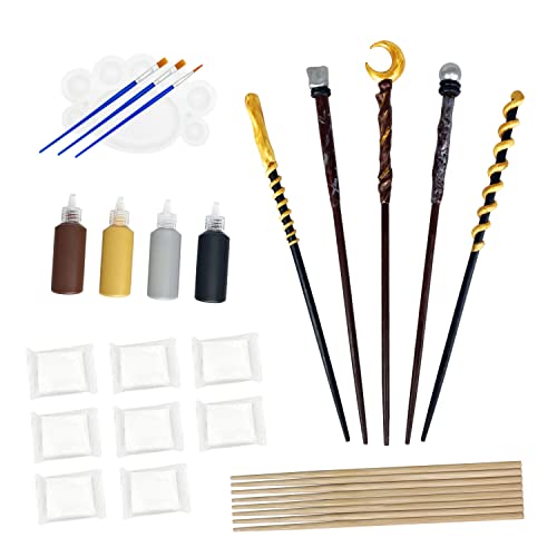 Magic Wand Making Kit for Kids Adults DIY Craft Set Wizard Birthday Party Supplies Make Your Own Wands 24-Piece Maikoi