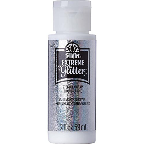 FolkArt Extreme Glitter Acrylic Paint in Assorted Colors (2 oz), 2796, Hologram (XGLT-2796) FolkArt