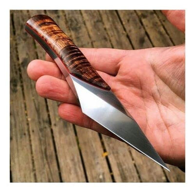 Winwo Custom Handmade Kiridashi Knife,Professional Razor Sharp Hand Forged Japanese Stainless Steel Blade Hammered Pattern for Woodworking, Marking,
