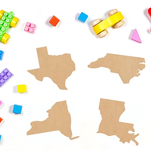 Wooden Louisiana State 8 Inch Shape, Unfinished Wood State Map Craft MDF Cutout, Laser Cut DIY NEXTCraft