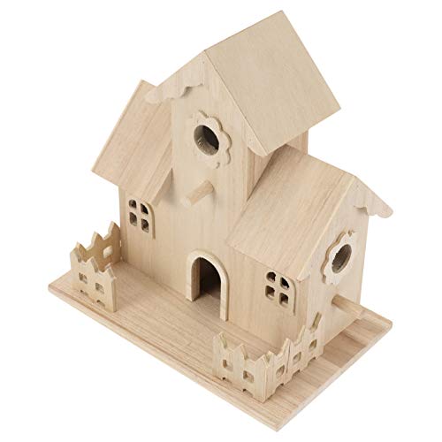 NUOBESTY Wooden Bird House Unfinished Birdhouse to Paint for Kids and Adult Wood Hanging Sleeping Nest for Bird Garden Bird Bed for Hummingbird - WoodArtSupply