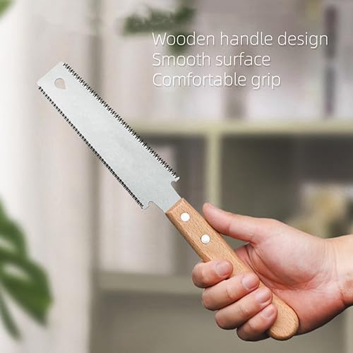 Double Edge Handsaw with 6-Inch Flexible Blade, Double Edge Pull Saw TPI 17/14, Small Double Edge Handsaw for Woodworking, PVC Pipe Cutting and DIY JTZXJJX