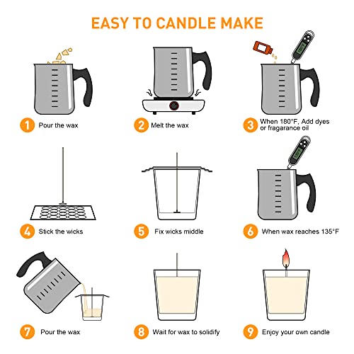 Ohcans Candle Making Kit Supplies, Soy Wax DIY Candle Making for Adults, with 900ml Candle Make Pouring Pot, Candle Wicks, Wicks Sticker, Wicks