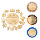 KESYOO Home Decor Interchangeable Seasonal Welcome Sign DIY Unfinished Wood Front Door Sign Farmhouse Wall Hanger Plaque Board For Festival KESYOO