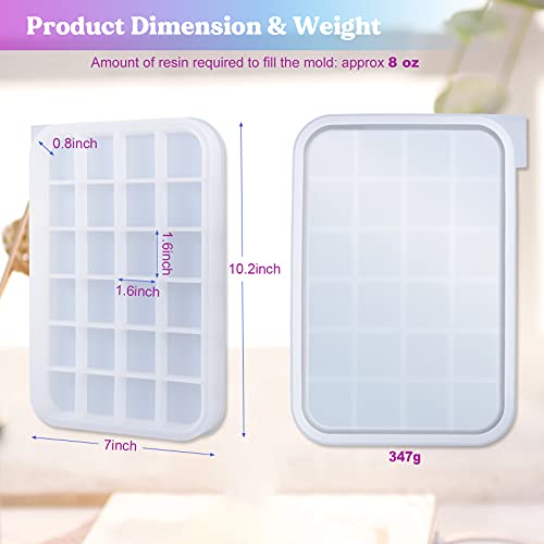 LET'S RESIN Resin Tray Mold,Rectangle Rolling Tray Molds for Resin,Sturdy Silicone Tray Molds with Edges,Large Rolling Tray Molds for Epoxy