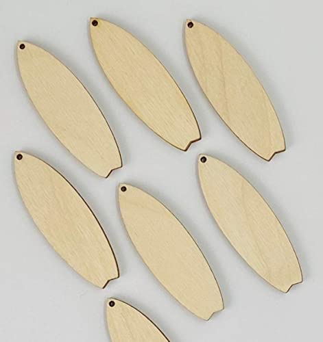 ALL SIZES BULK (12pc to 48pc) Unfinished Wood Laser Cutout Solid Surf Board Surfboard Dangle Earring Jewelry Blanks Shape Crafts Made in Texas Texan Wood Crafts