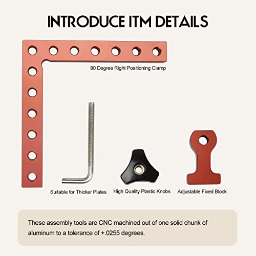 90 Degree Clamp, Cabinet Clamp, 5.5" x 5.5"(14 x 14cm) Aluminum Alloy Right Angle square Tool, Corner Clamps for Woodworking Tools, Right Angle SOSERIVD