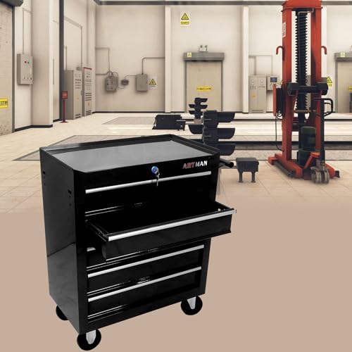 MHEOMTME 5-Drawers Tool Cabinets On Wheels, Rolling Tool Chest with Drawers, Craftsman Tool Box with Keyed Locking System, Tool Storage Organizer for MHEOMTME