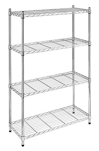 Whitmor Supreme 4 Tier Adjustable Shelves and Leveling Feet, Chrome - WoodArtSupply