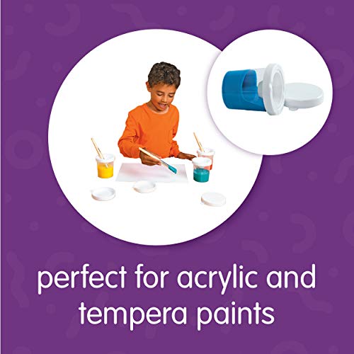 Colorations No-Spill White Lid Tempera Paint Cups for Kids Value Classroom Pack Painting Supply (10 pack), Model:10WPC Colorations