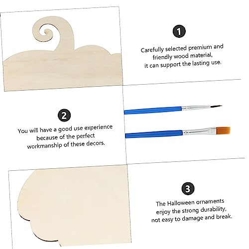 Artibetter 1 Set Unfinished Halloween Crafts Supplies Pendant Filler Drawing Board Label Crafts Ornaments Halloween Ornaments Accessories Blank Gift ARTIBETTER