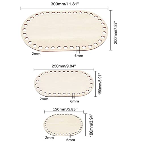 Milisten 4pcs Wooden Basket Bottom Wooden Base Shaper Blank Crochet Base for Thick Yarn DIY Knitting Basket Weaving Supplies Oval Milisten