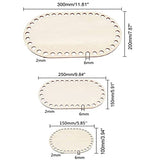 Milisten 4pcs Wooden Basket Bottom Wooden Base Shaper Blank Crochet Base for Thick Yarn DIY Knitting Basket Weaving Supplies Oval Milisten