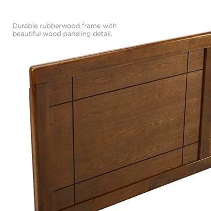 Modway Archie Queen Wood Headboard with Window Pane Detail in Walnut - WoodArtSupply