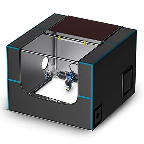 Comgrow Laser Engrave Enclosure,700 * 700 * 500mm Laser Engraving Machine Protective Cover with Cables Outlet,Fume Vent,Insulates Against Smoke and Comgrow