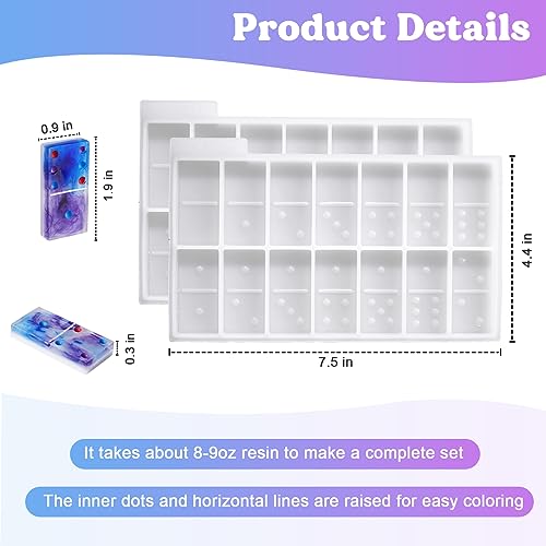 LET'S RESIN Resin Molds, Double 6 Domino Epoxy Mold Standard Size, Glossy Molds for Resin Casting, Silicone Molds for Epoxy Resin, UV Resin,Shiny & LET'S RESIN