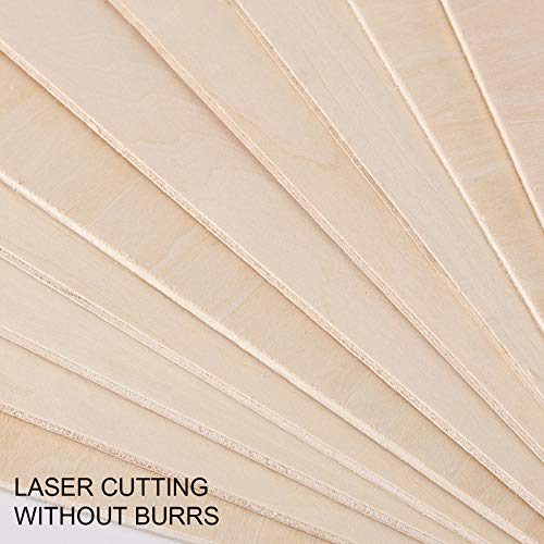 ZOENHOU 10 PCS 10 x 10 x 1/8 Inch Basswood Sheets, Thin Wood Sheets, Square Unfinished Wood Boards for DIY Crafts Projects Painting Decoration ZOENHOU