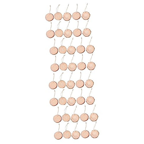 DECHOUS 40 Pcs Natural Wood Slices Scrapbook Kits for Adults Adult Craft Unfinished Hanging Craft Xmas Unfinished Wood Slice Wooden Hanging Christmas DECHOUS