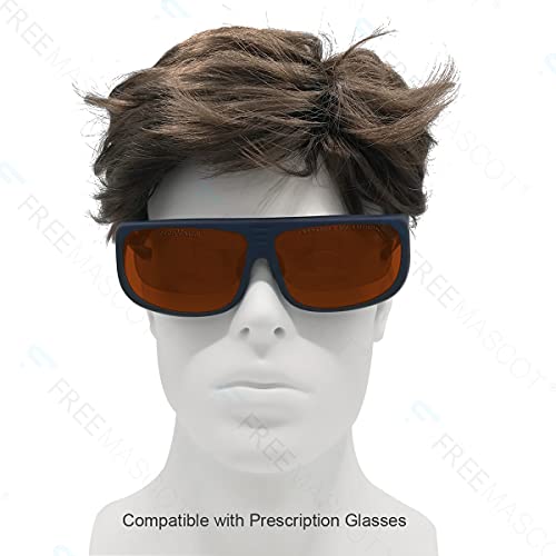 FreeMascot OD 4+ 190nm-550nm / 800nm-1100nm Wavelength Professional Laser Safety Glasses for 405nm, 450nm, 532nm, 808nm,980nm,1064nm, 1080nm, 1100nm FreeMascot