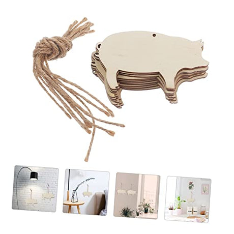NOLITOY 10pcs Handmade Gifts Wood Tags Wooden Tags Craft Wood Pig Shape Wood Tags Deer Out Shape Blank Pig Wooden Cutout Label Tags Paper Cut Small NOLITOY