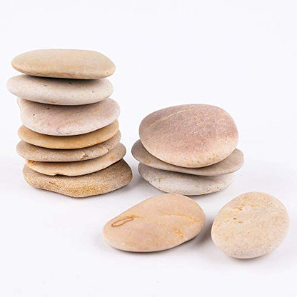 ROCKIMPACT 16 Painting Rocks Beige Color Oval Stones Natural River Rocks Smooth Surface for Painting Art Stone Kindness Rocks Art Stones Arts and - WoodArtSupply