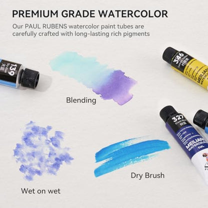  MeiLiang Watercolor Paint Set, 36 Colors in Portable Box with  Metal Ring and 7 Paint Brushes, Art Supplies for Painting, Pretty Excellent  Watercolor Set for Artists, Hobbyists, and Painting Lovers 