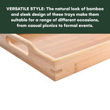 Prosumers Choice 3-Piece Set Bamboo Serving Trays with Handles - With Sizes, 1xS (38.1x25.4x4.9cm), 1xM (40.6x28.0x4.9cm), 1xL (43.2x30.5x4.9cm) - Prosumer's Choice