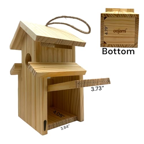 2-Pack Bird House - Outdoor- Bluebird, Finch, Wren, Chickadee, Tree Swallow Bird, Wild Birds, Woodpecker House Easy-to-Open Birdhouse Nesting Box Oojami