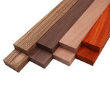 Imported Exotic Hardwood Variety Pack - Zebrawood, Walnut, Padauk, Okoume - 3/4" x 2" (8 Pcs) (3/4" x 2" x 18") Barrington Hardwoods