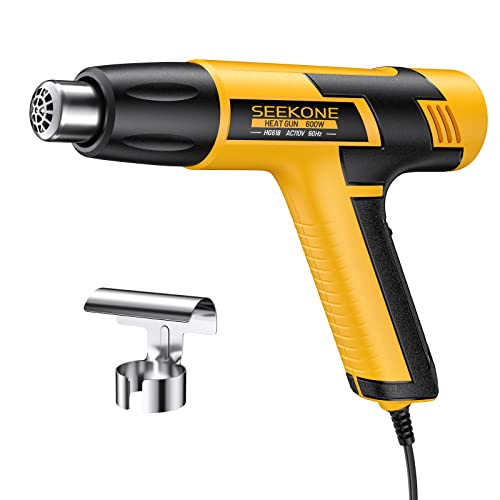 SEEKONE Mini Heat Gun, 600W Dual Temperature Hot Air Gun Tool 572℉&932℉, With 4.9Ft Long Cable and Overload Protection for Crafts, Embossing, Paint - WoodArtSupply