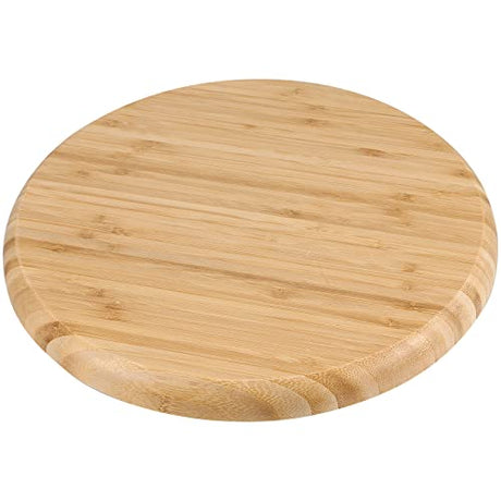JOIKIT 5 Pack 10 Inch Bamboo Round Platter, 25cm Fine Polished Round Wood Plates Bamboo Serving Tray for Holding Fruit, Bread, Cheese, Nut, Coffee, JOIKIT