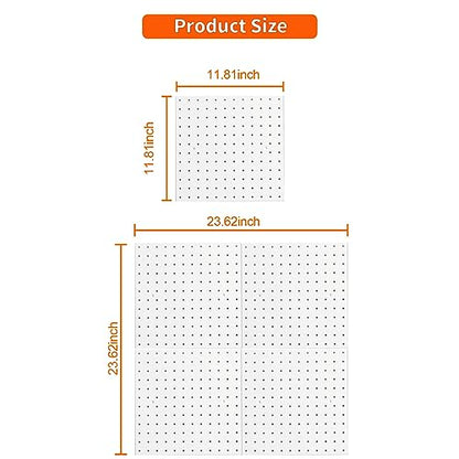 BETSO Metal Pegboard,Fits 1/8" Pegboard Hooks Metal Pegboard Wall Organizer for Craft Room Garage Kitchen,White (4pcs) - WoodArtSupply