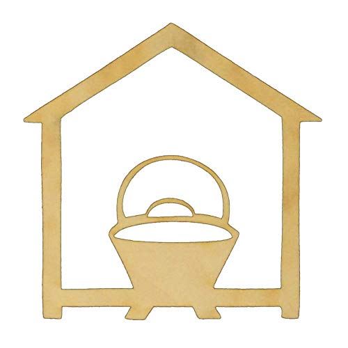 Unfinished Manger Scene Wood Cutout Available in a Variety of Sizes and Thicknesses (1/8" Thickness, Small 3.5" x 3.5" (Package of 10)) - WoodArtSupply