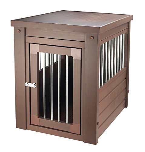 New Age Pet® ECOFLEX® Dog Crate End Table - Furniture-Style Pet Crate for Crate Trained Dogs - Stainless Steel Tubing & a Latched Closure - 10 Year - WoodArtSupply