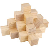 FUNSUEI 50 PCS 2 Inch Wooden Cubes, Unfinished Wood Blocks, Wood Blocks for Crafts, Carving, DIY Projects FUNSUEI