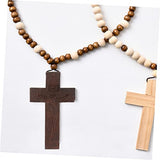 TEHAUX 100pcs Charm Holder for Necklace Locket for Men Necklace Pendant Religion Necklace Unfinished Wood Cross Crosses for Men Church Bible Supplies TEHAUX