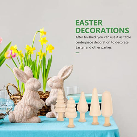 jojofuny Unfinished Wooden Trees 10pcs, Wooden Trees for Crafts Wood Blank Painting Tree Toy Aesthetic Tree Decoration 10pcs jojofuny