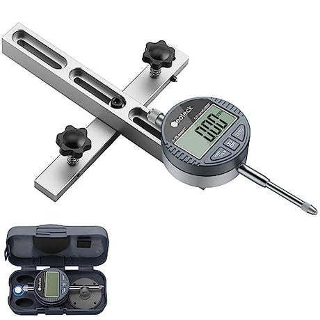 Neoteck 0-1'' Digital Dial Indicator Table Saw Gauge with 3.2inch Long Anodized Aluminum Bar for Aligning and Calibrating Work Shop Machinery Table Neoteck