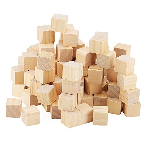 LEXININ 400 PCS 1 Inch Small Wooden Cubes, 25mm Natural Unfinished Wood Blocks, Blank Square Wood Cubes for Crafts, DIY Projects LEXININ