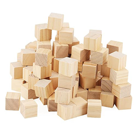 LEXININ 400 PCS 1 Inch Small Wooden Cubes, 25mm Natural Unfinished Wood Blocks, Blank Square Wood Cubes for Crafts, DIY Projects LEXININ