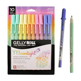 SAKURA Gelly Roll Moonlight Gel Pens - Bold Point Opaque Ink Pen for Journaling, Art, or Drawing - Bold Line - Assorted Pastel Ink - 10 Pack SAKURA