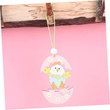 Ciieeo 1 Set 8 Pcs Easter Hanging Ornaments Basket Gift Handmade Gifts Hand Molding Kit Easter Bunny Cutout Easter Wooden Ornament Wooden Rabbit Ciieeo