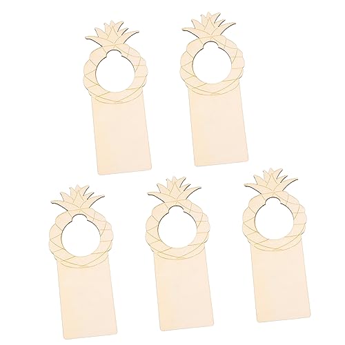 VILLCASE 5pcs Listing Blank Signs for Crafts Door knob Decorative Hangers Sublimation Door Hangers Unfinished Wood Sign Door knob Cutouts Wooden