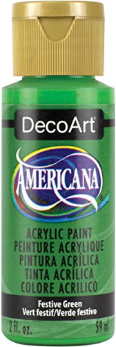 DecoArt Americana Acrylic Paint, 2-Ounce, Festive Green, by The Yard DecoArt
