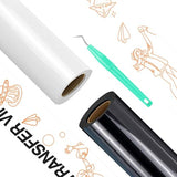 HTVRONT HTV Vinyl Rolls Black HTV and White Heat Transfer Vinyl - 12" x 15ft Black & White HTV Vinyl for Shirts, Black Iron on Vinyl for Cricut & HTVRONT