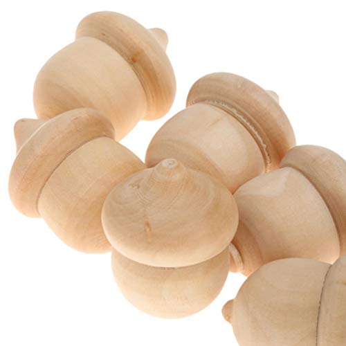 Healifty 20pcs Acorn Charms Unfinished Acorn Wooden Acorn Craft Wood Doll Bodies DIY Acorn Crafts DIY Crafts Real Driftwood Sensory Wooden peg Healifty