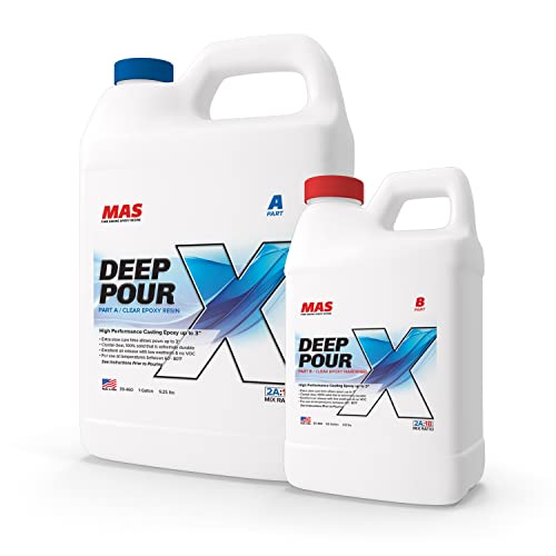 MAS Epoxies Deep Pour X Epoxy Resin Kit for Casting, Encapsulating, Filling Large Voids, River Tables, Sculptures, Live Edge Wood Tables (1.5 Gallon) - WoodArtSupply