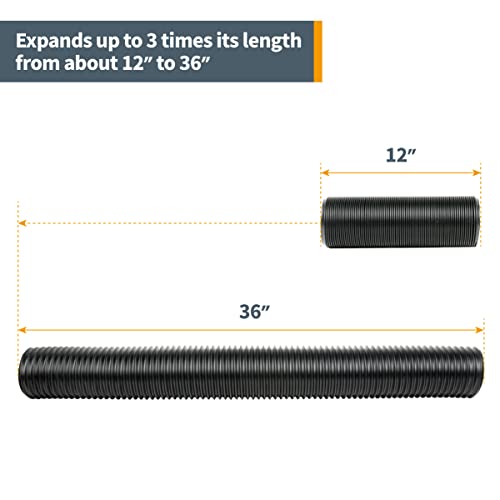 POWERTEC 70208V 2-1/4 Inch Dust Collection Flexible Hose Kit,Black POWERTEC